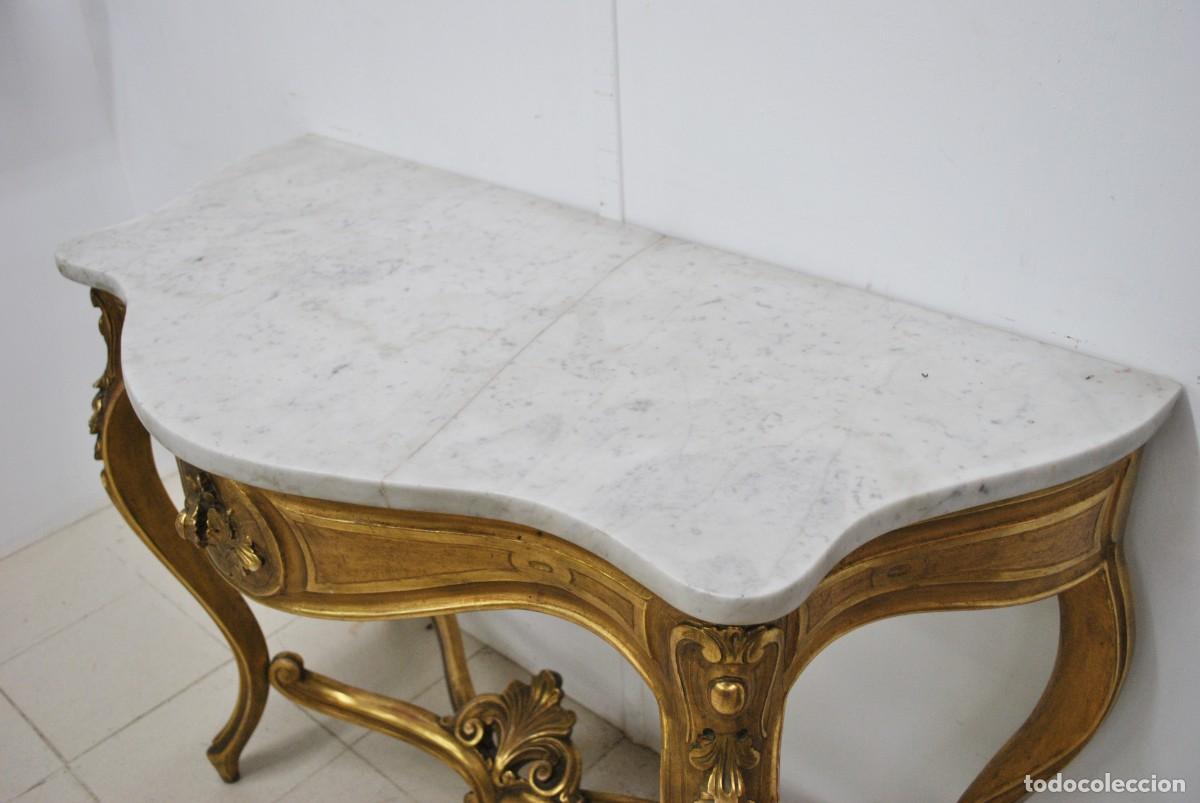 Antig&uuml;edades: CONSOLA TALLADA PAN DE ORO - Foto 5