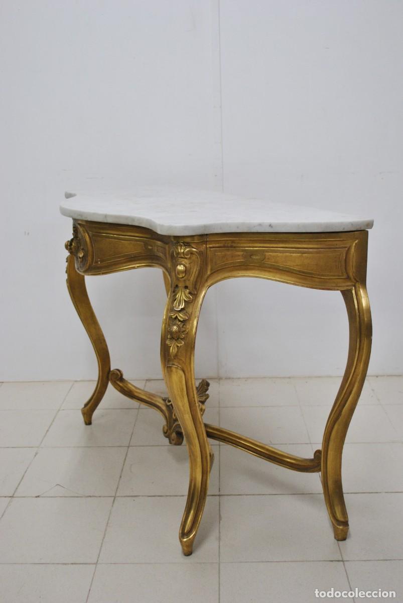 Antig&uuml;edades: CONSOLA TALLADA PAN DE ORO - Foto 6