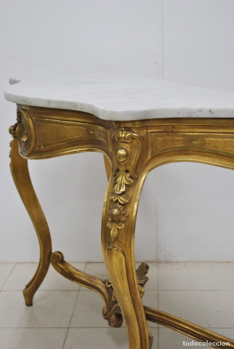 Antig&uuml;edades: CONSOLA TALLADA PAN DE ORO - Foto 7