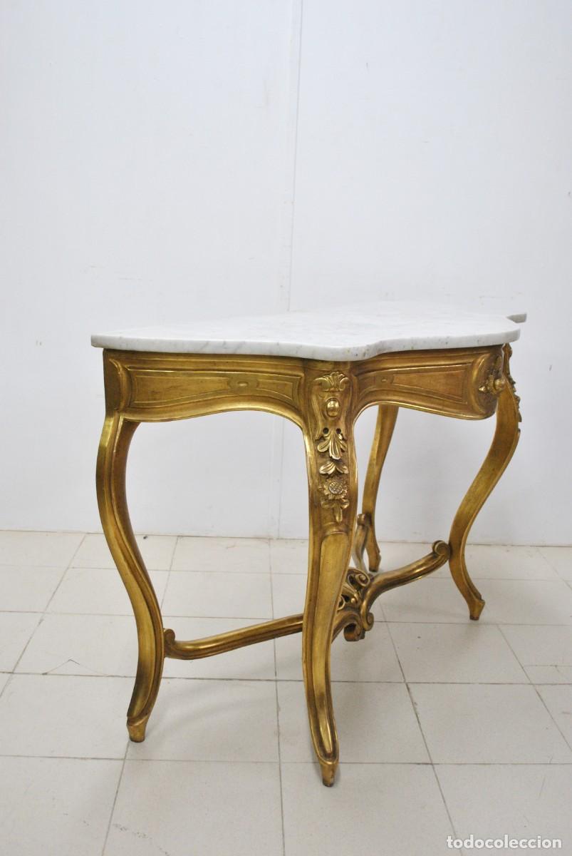 Antig&uuml;edades: CONSOLA TALLADA PAN DE ORO - Foto 8