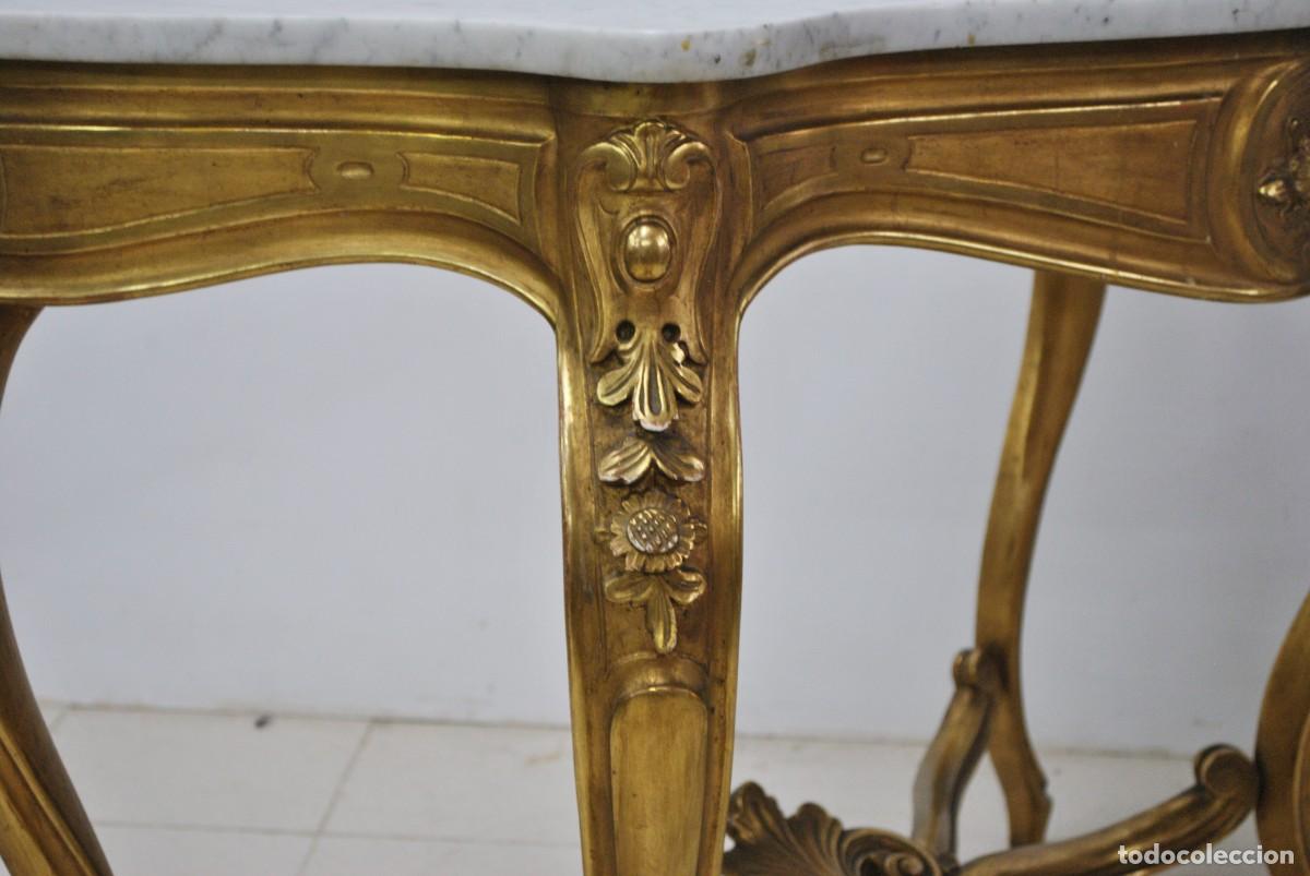 Antig&uuml;edades: CONSOLA TALLADA PAN DE ORO - Foto 9
