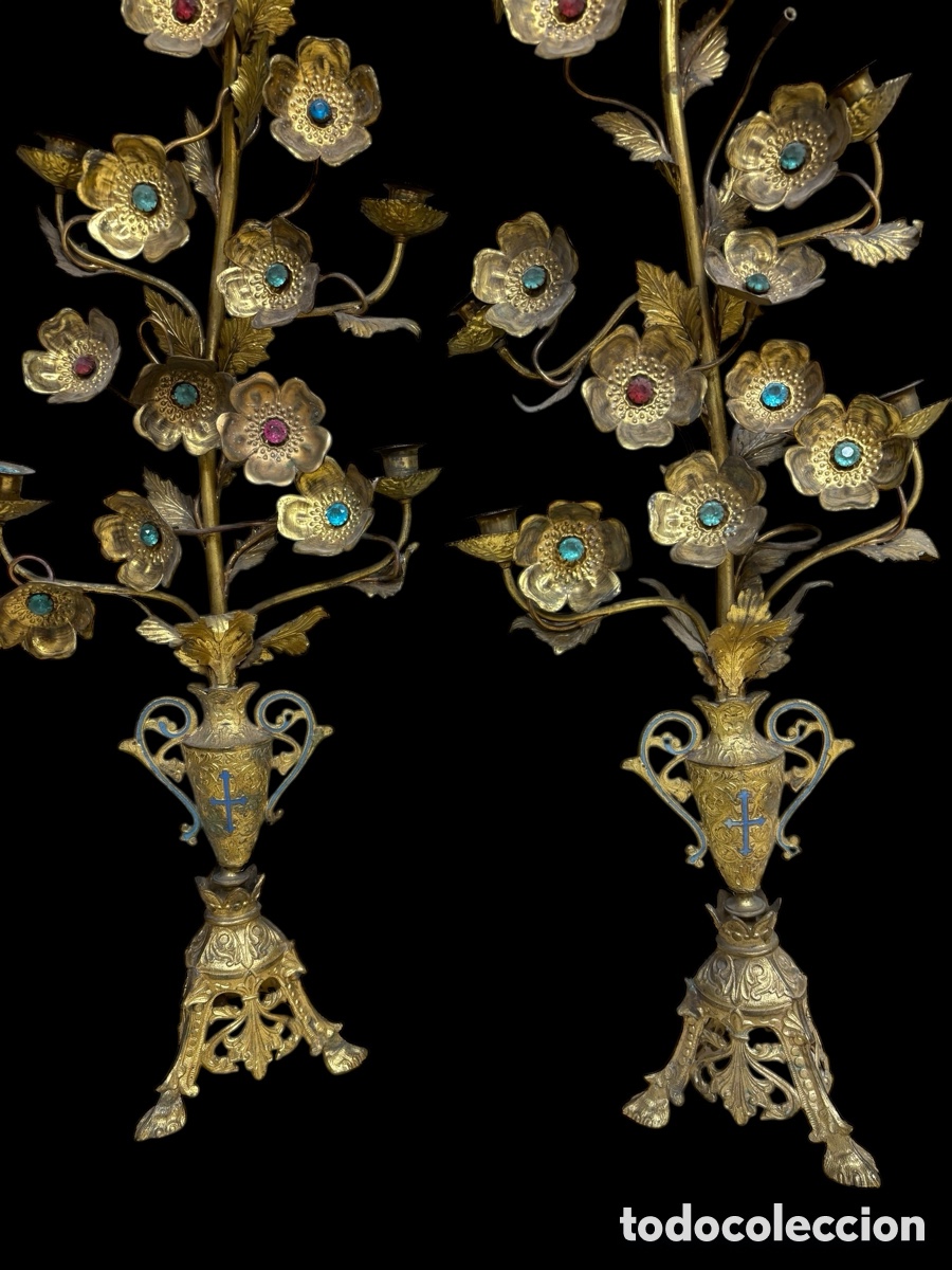 Antig&uuml;edades: Pareja de candelabros - Foto 2