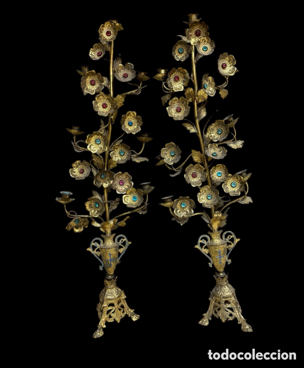 Antig&uuml;edades: Pareja de candelabros - Foto 1