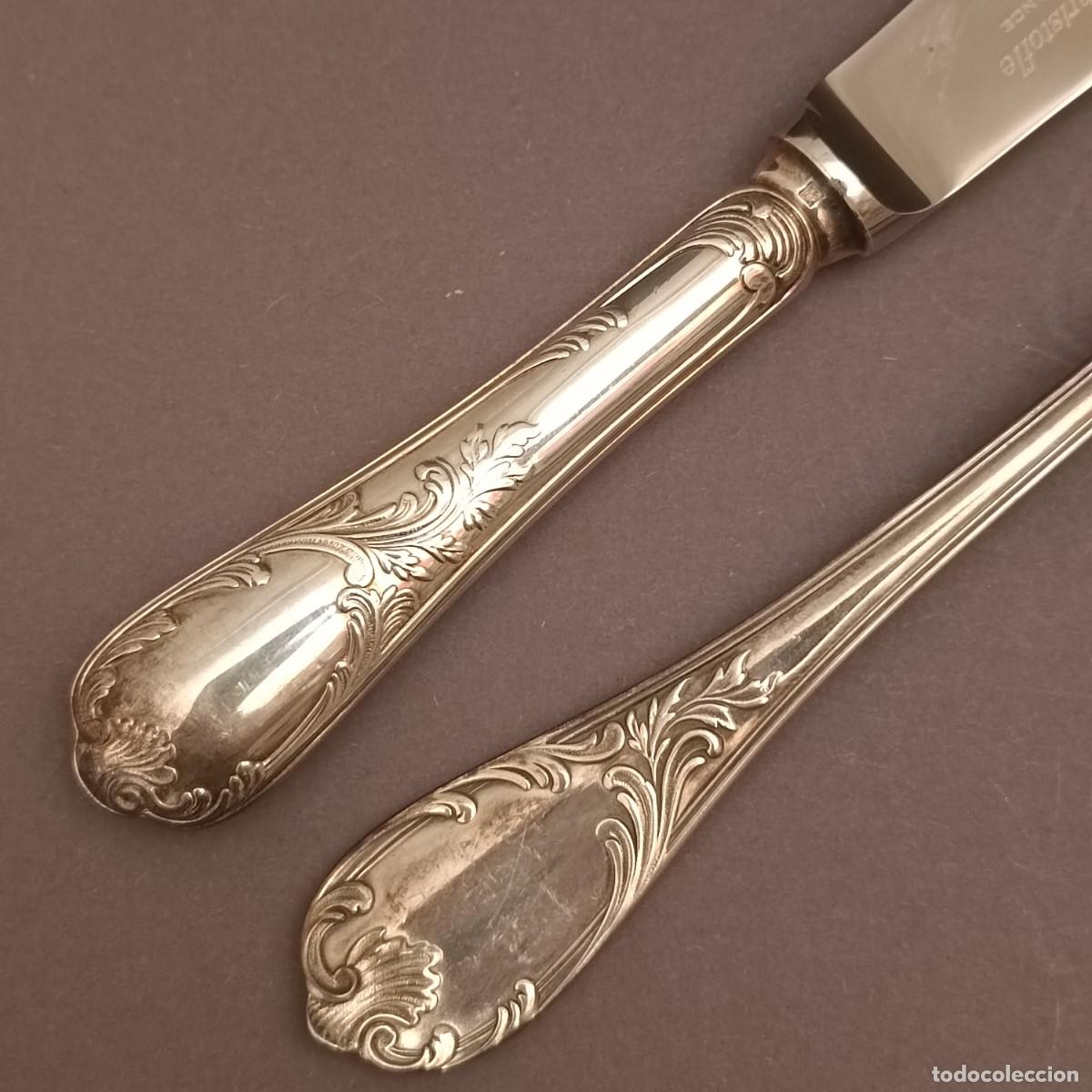 Antig&uuml;edades: CHRISTOFLE CUCHILLO Y TENEDOR MODEL MARLY - Foto 2