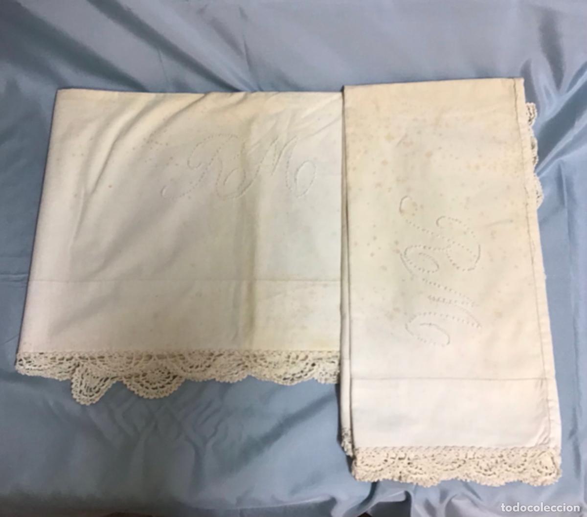 Antig&uuml;edades: SABANA Y FUNDA PARA COJ&Iacute;N - Foto 1