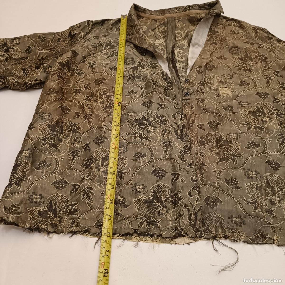 Antig&uuml;edades: CAMISA SIN TERMINAR EN SEDA DE GRO S.XIX - Foto 1