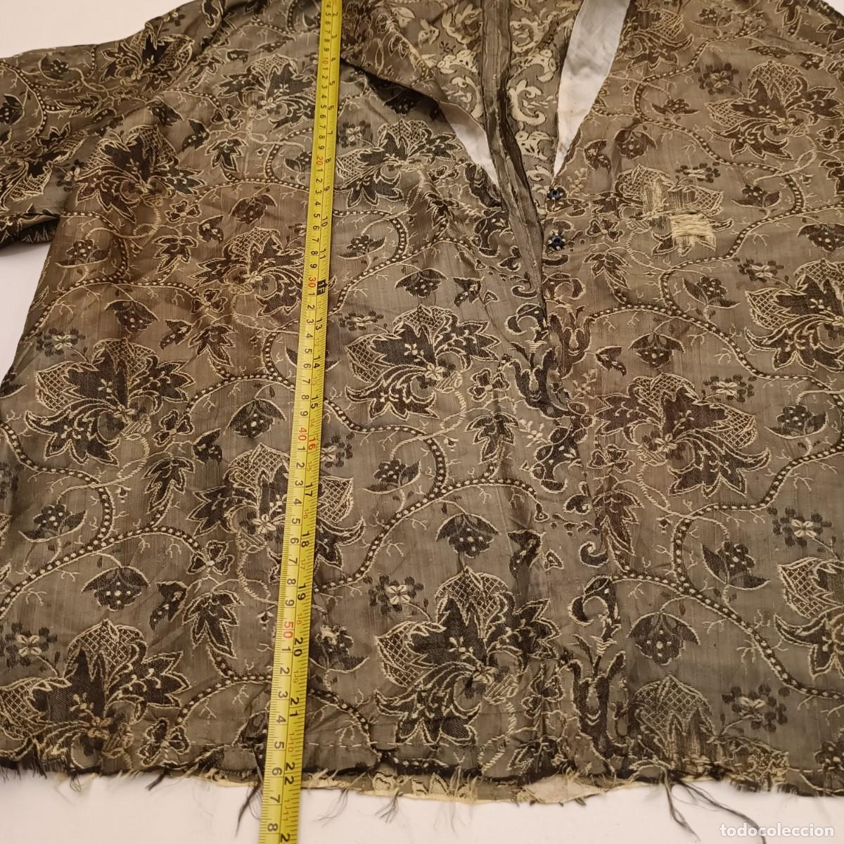Antig&uuml;edades: CAMISA SIN TERMINAR EN SEDA DE GRO S.XIX - Foto 2