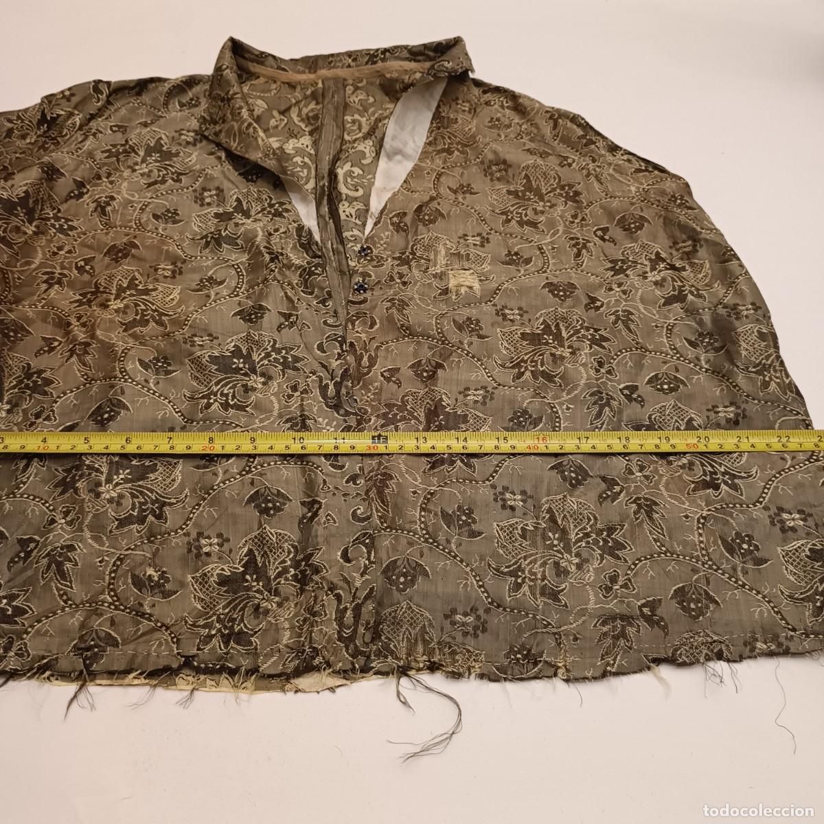 Antig&uuml;edades: CAMISA SIN TERMINAR EN SEDA DE GRO S.XIX - Foto 3