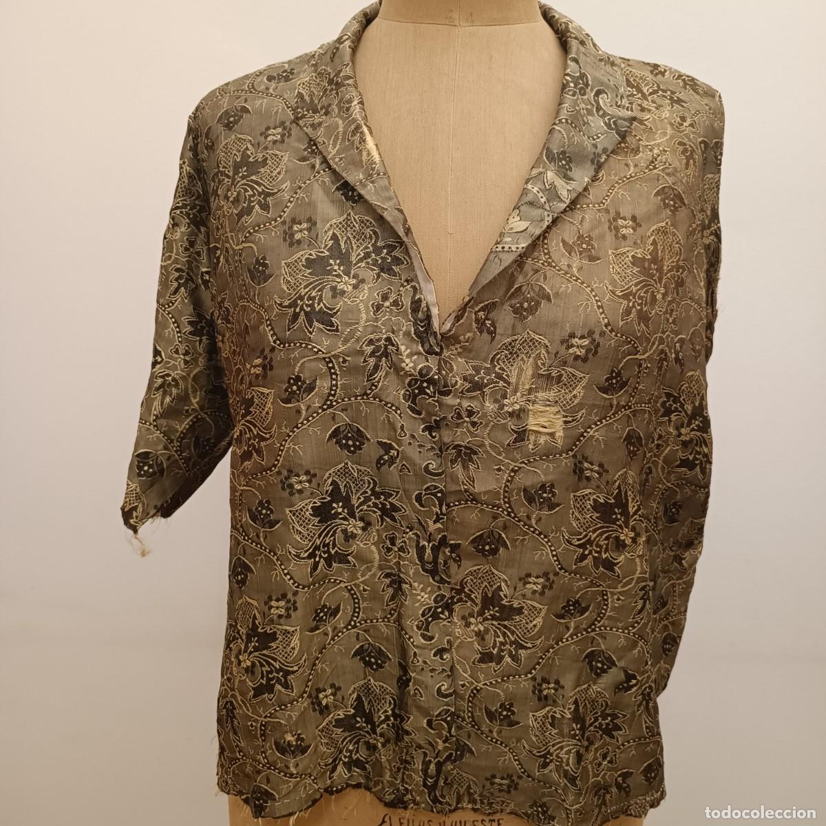 Antig&uuml;edades: CAMISA SIN TERMINAR EN SEDA DE GRO S.XIX - Foto 5