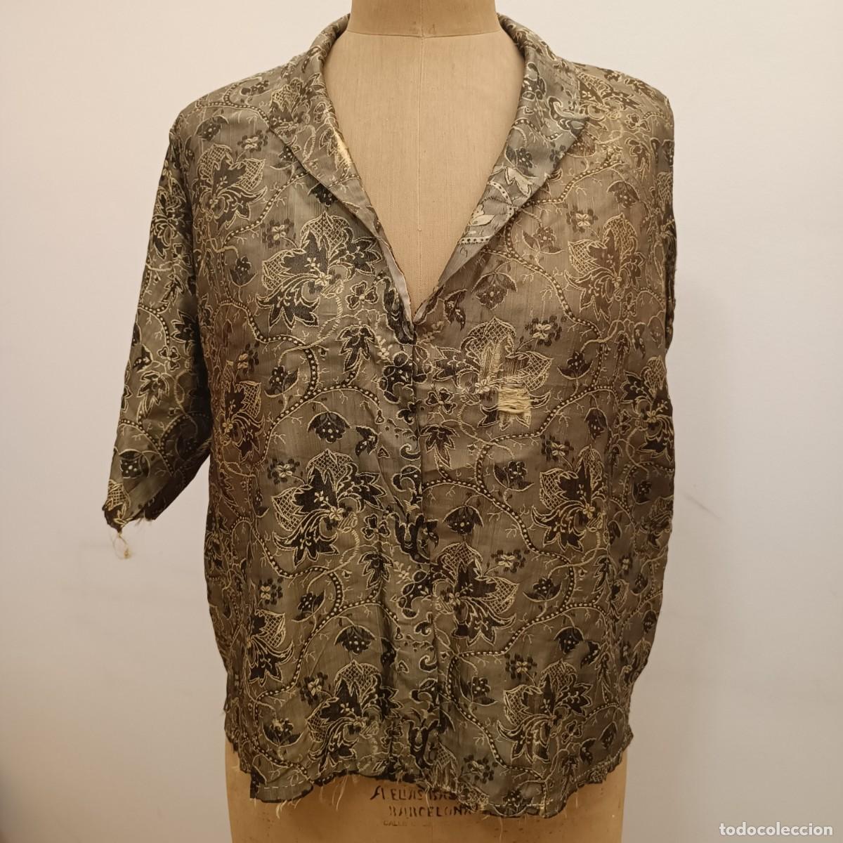 Antig&uuml;edades: CAMISA SIN TERMINAR EN SEDA DE GRO S.XIX - Foto 10