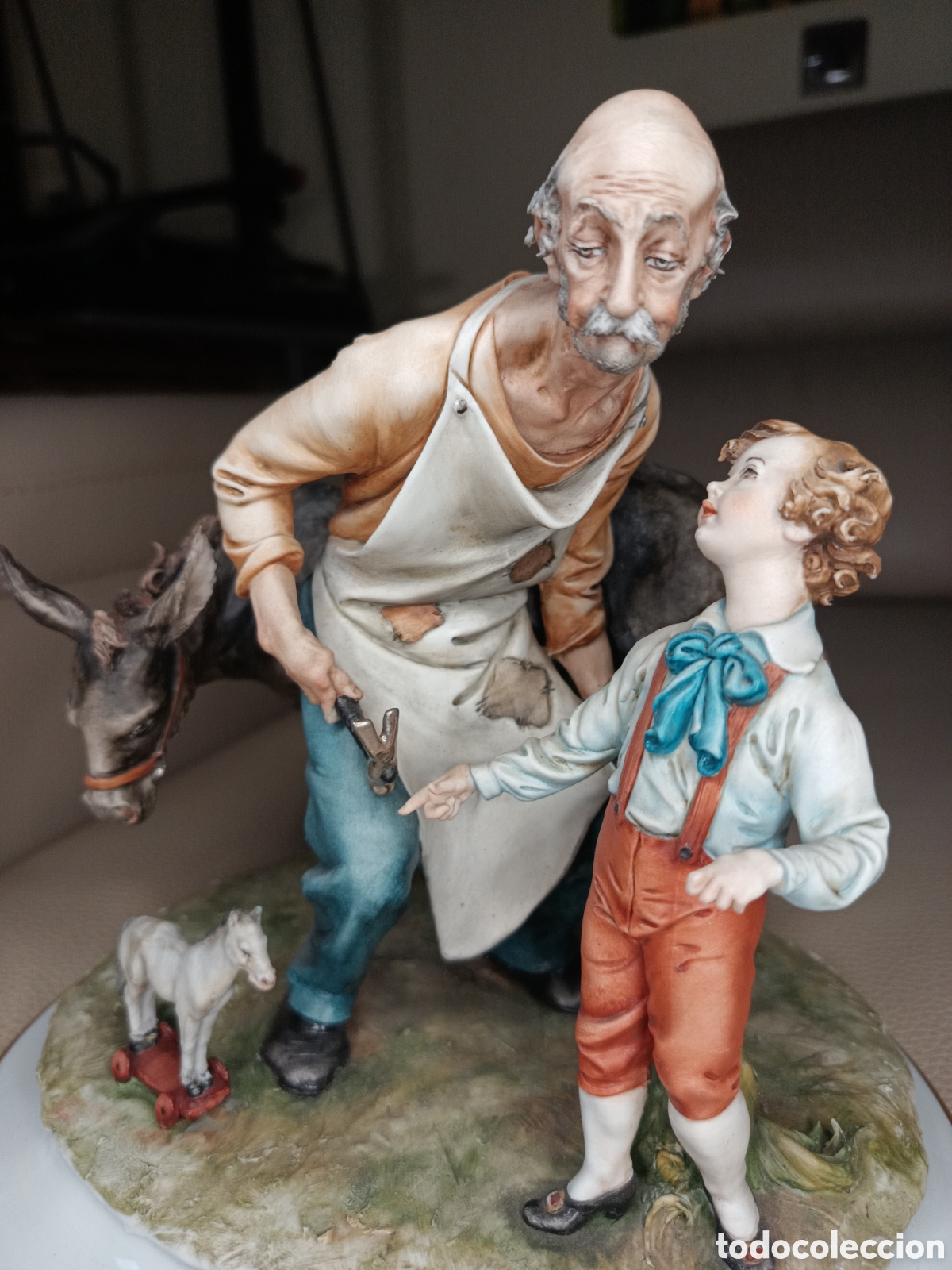 Antig&uuml;edades: Capodimonte herrero con ni&ntilde;o con juguete - Foto 7