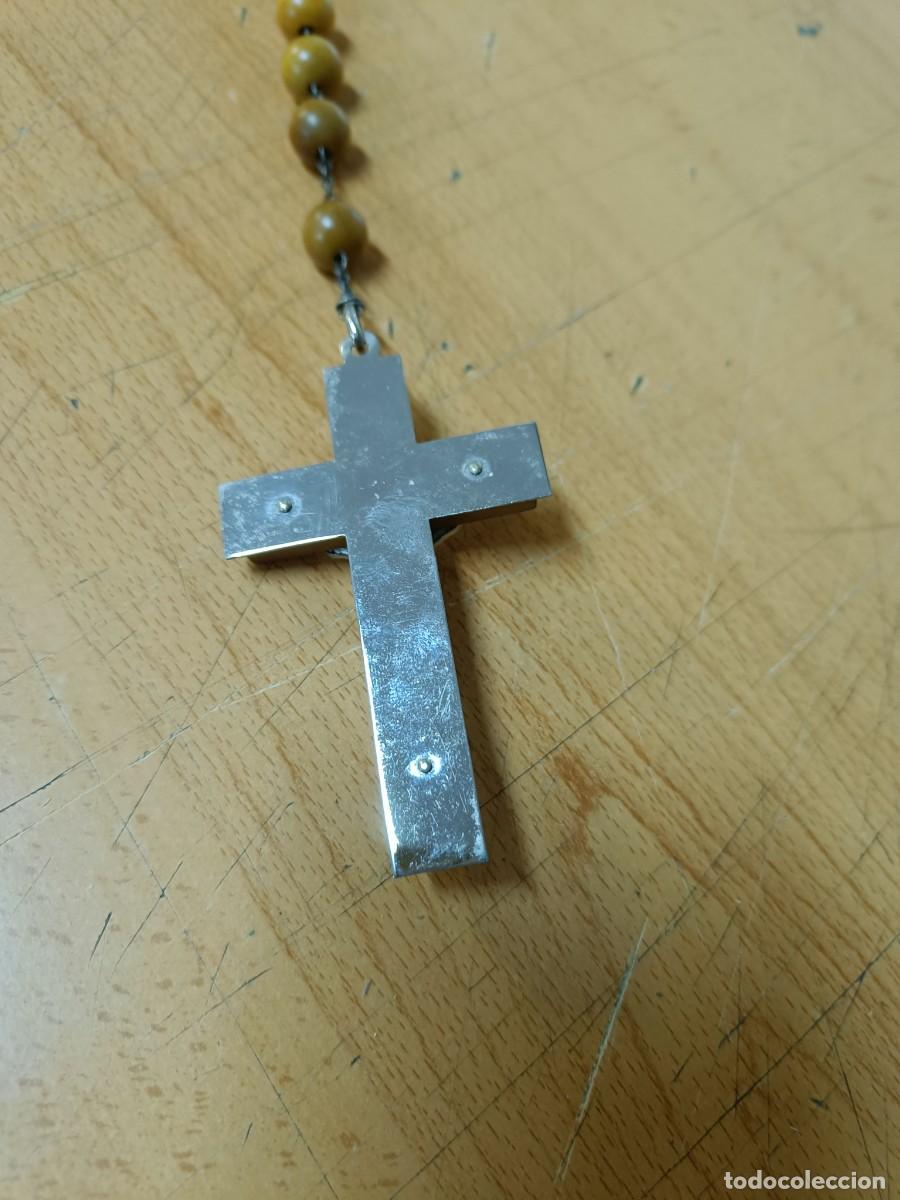 Antig&uuml;edades: ROSARIO DE CUENTAS DE MADERA. - Foto 3