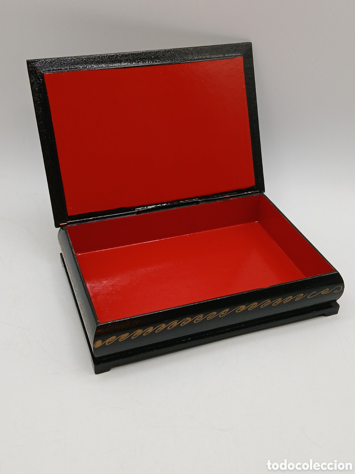 Antig&uuml;edades: Caja rusa madera ebonizada pintada a mano - Foto 4