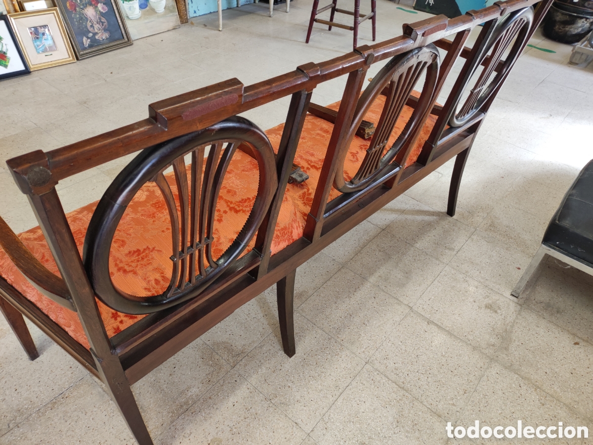 Antig&uuml;edades: Sof&aacute; de tres plazas ingl&eacute;s en caoba - Foto 6