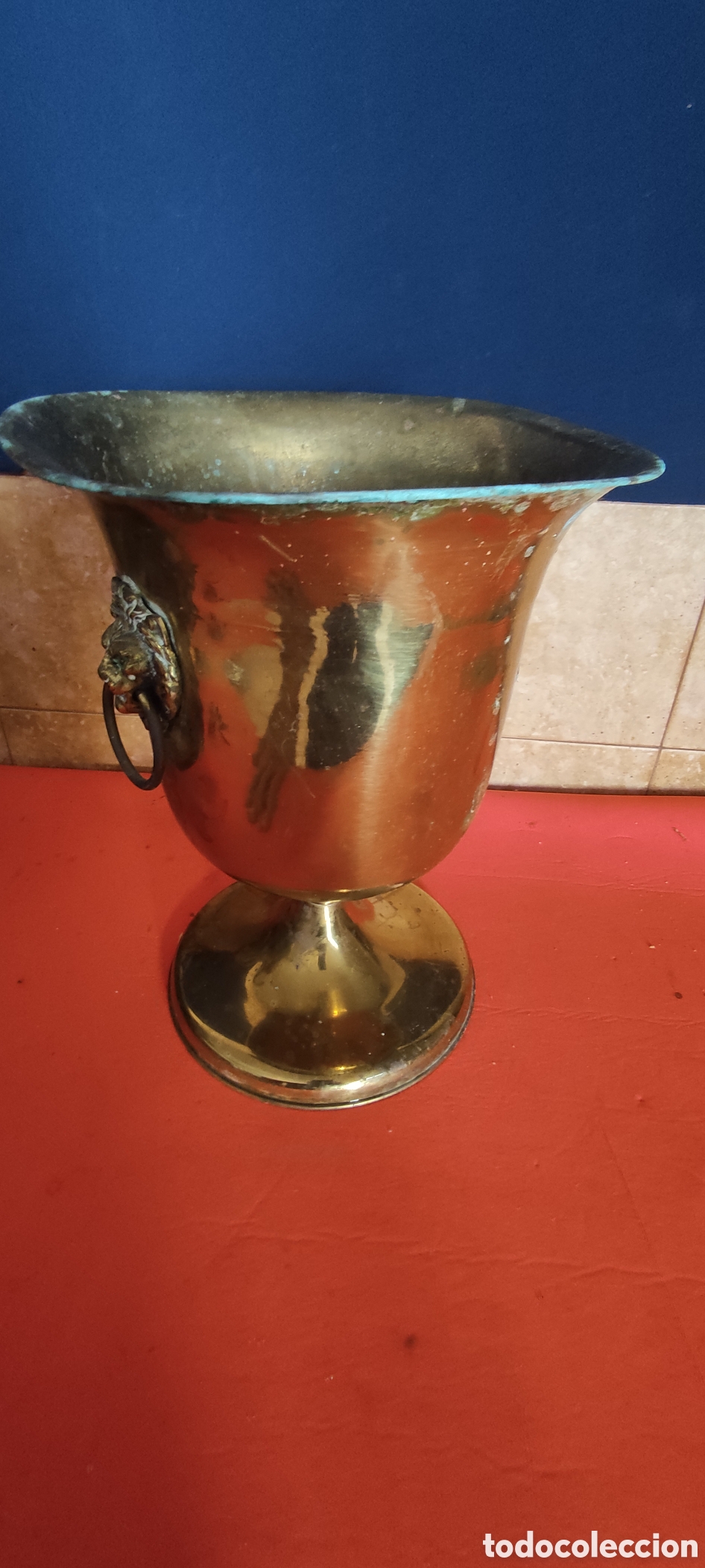 Antig&uuml;edades: Jarr&oacute;n macetero de laton - Foto 6
