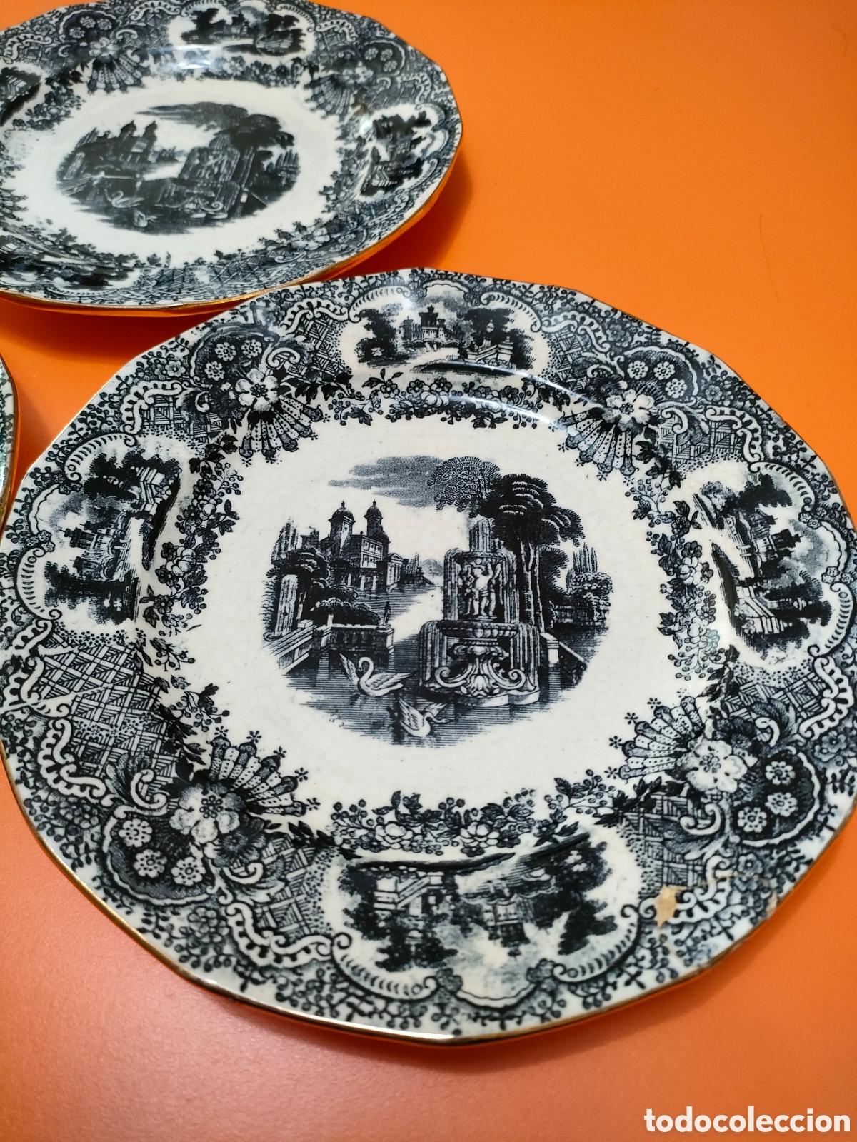 Antig&uuml;edades: 3 platos pickman cartuja de postre - Foto 2
