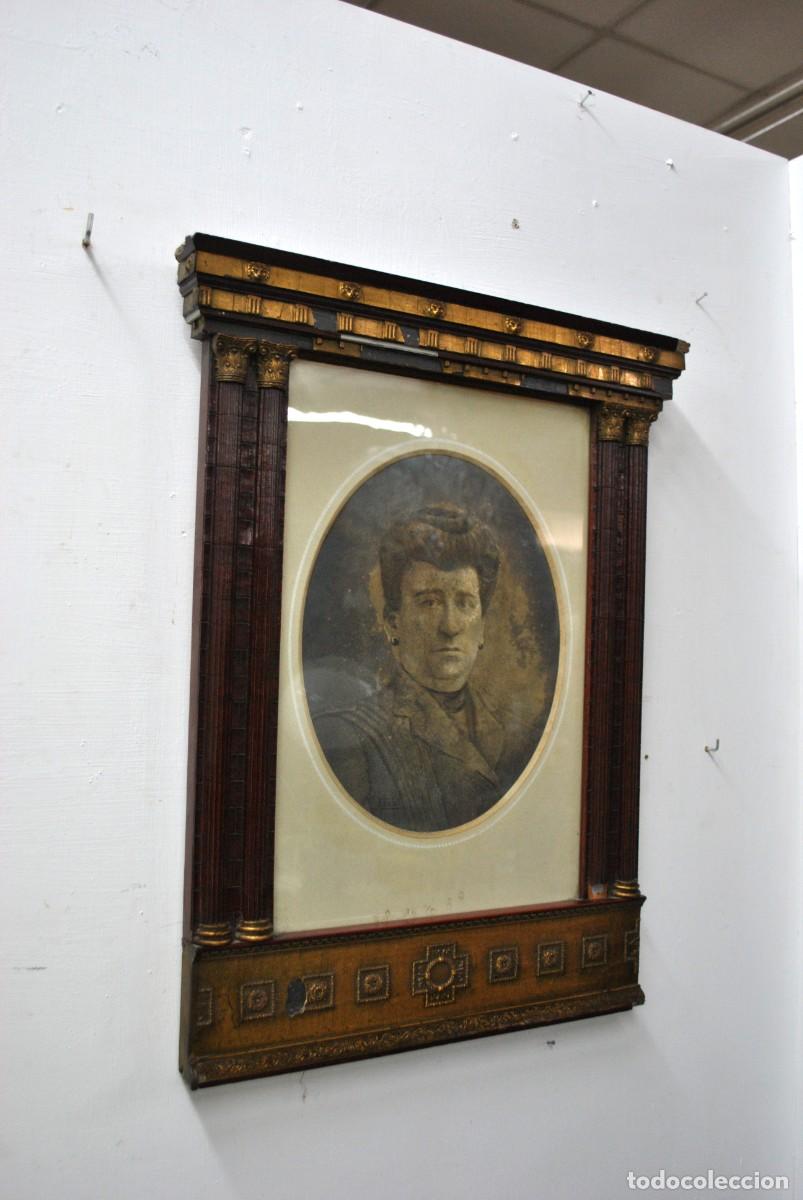 Antig&uuml;edades: RETRATO CON MARCO ESTILO IMPERIO - Foto 1