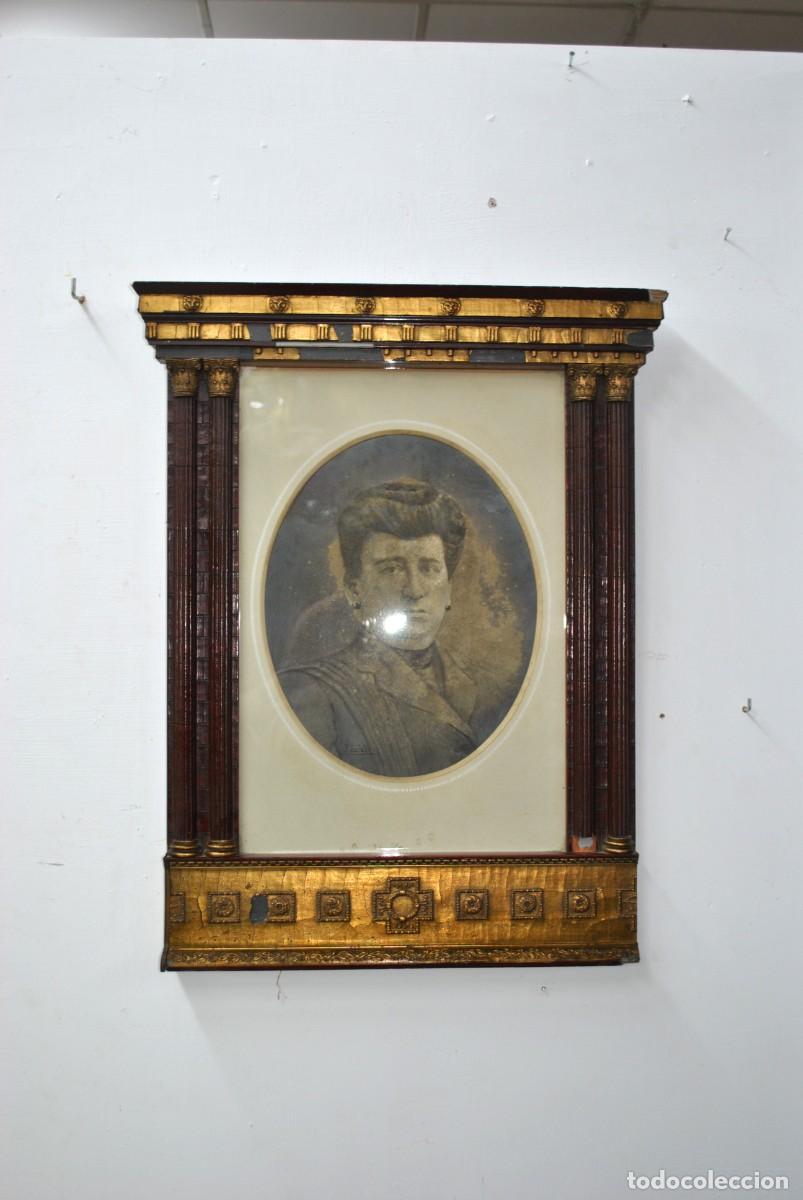 Antig&uuml;edades: RETRATO CON MARCO ESTILO IMPERIO - Foto 2