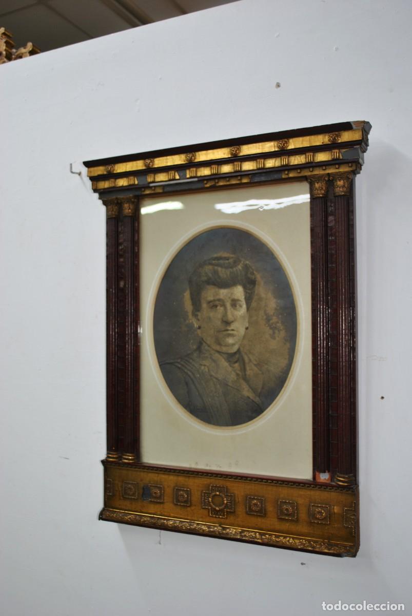 Antig&uuml;edades: RETRATO CON MARCO ESTILO IMPERIO - Foto 3