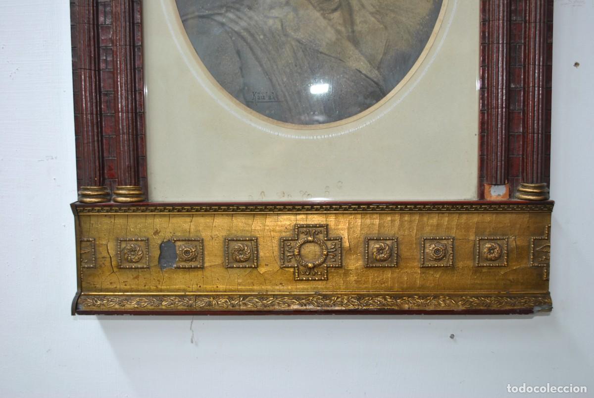Antig&uuml;edades: RETRATO CON MARCO ESTILO IMPERIO - Foto 5