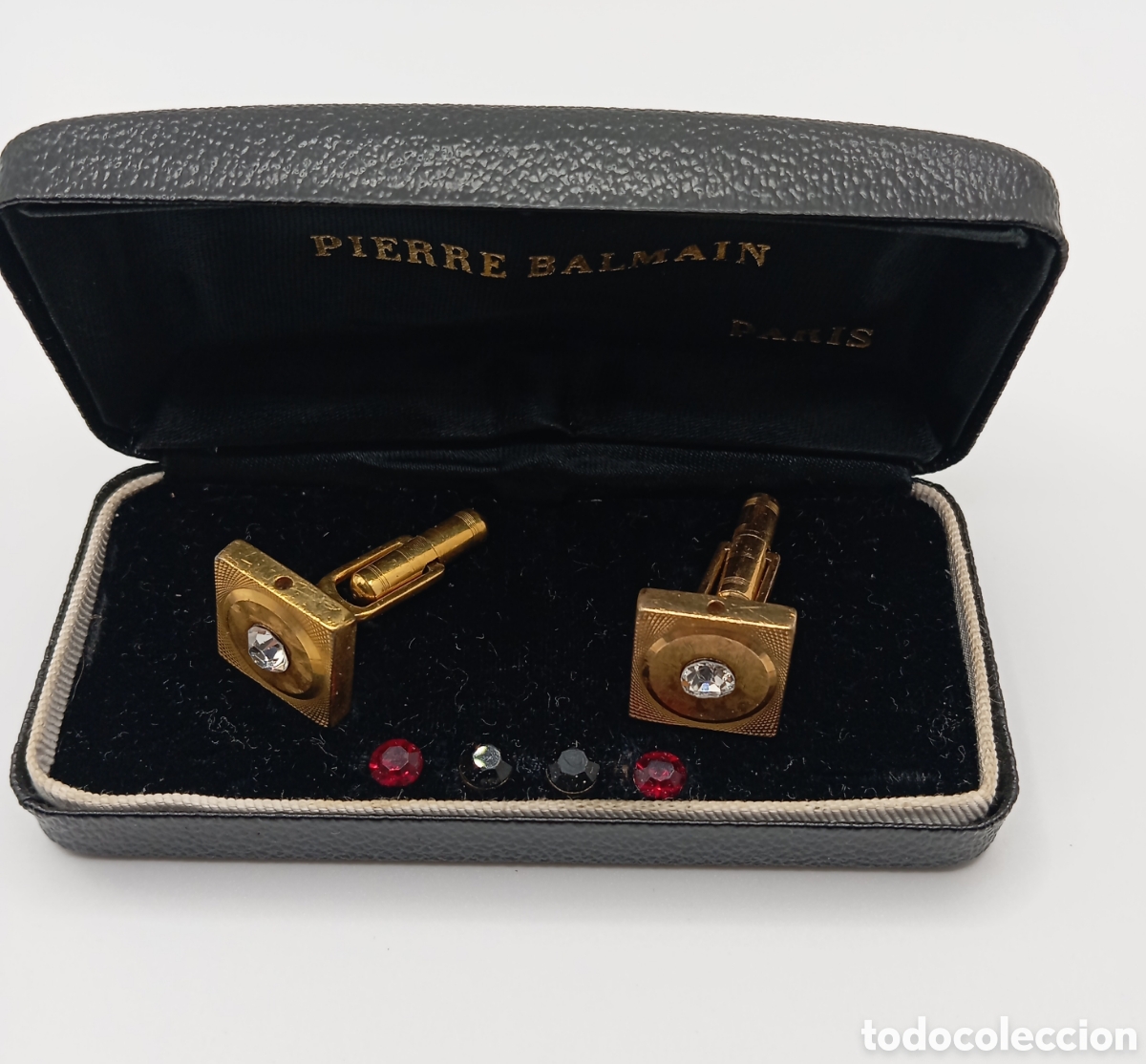 Antig&uuml;edades: Gemelos Pierre Balmain Paris chapado en oro - Foto 2