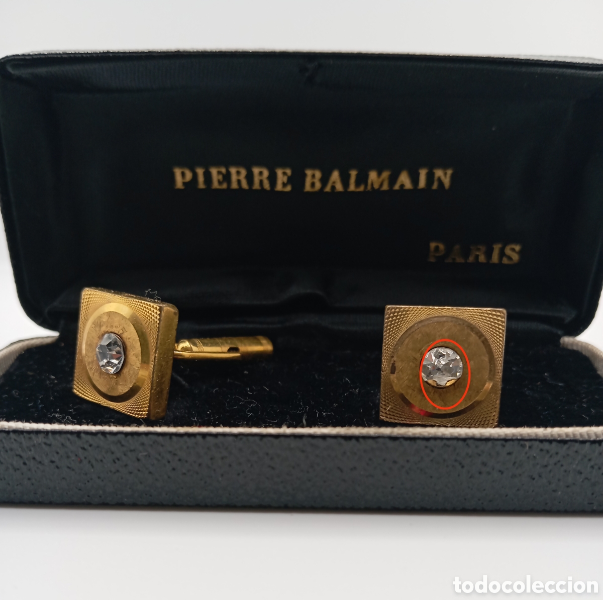 Antig&uuml;edades: Gemelos Pierre Balmain Paris chapado en oro - Foto 3