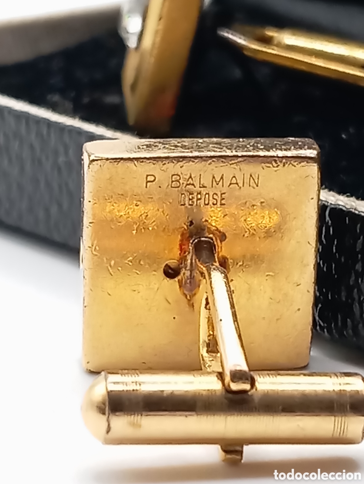 Antig&uuml;edades: Gemelos Pierre Balmain Paris chapado en oro - Foto 5