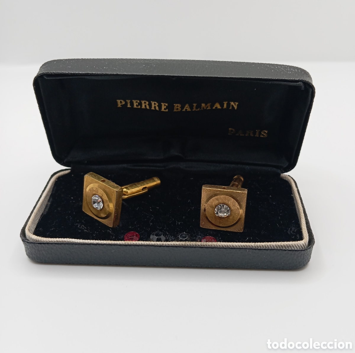 Antig&uuml;edades: Gemelos Pierre Balmain Paris chapado en oro - Foto 1