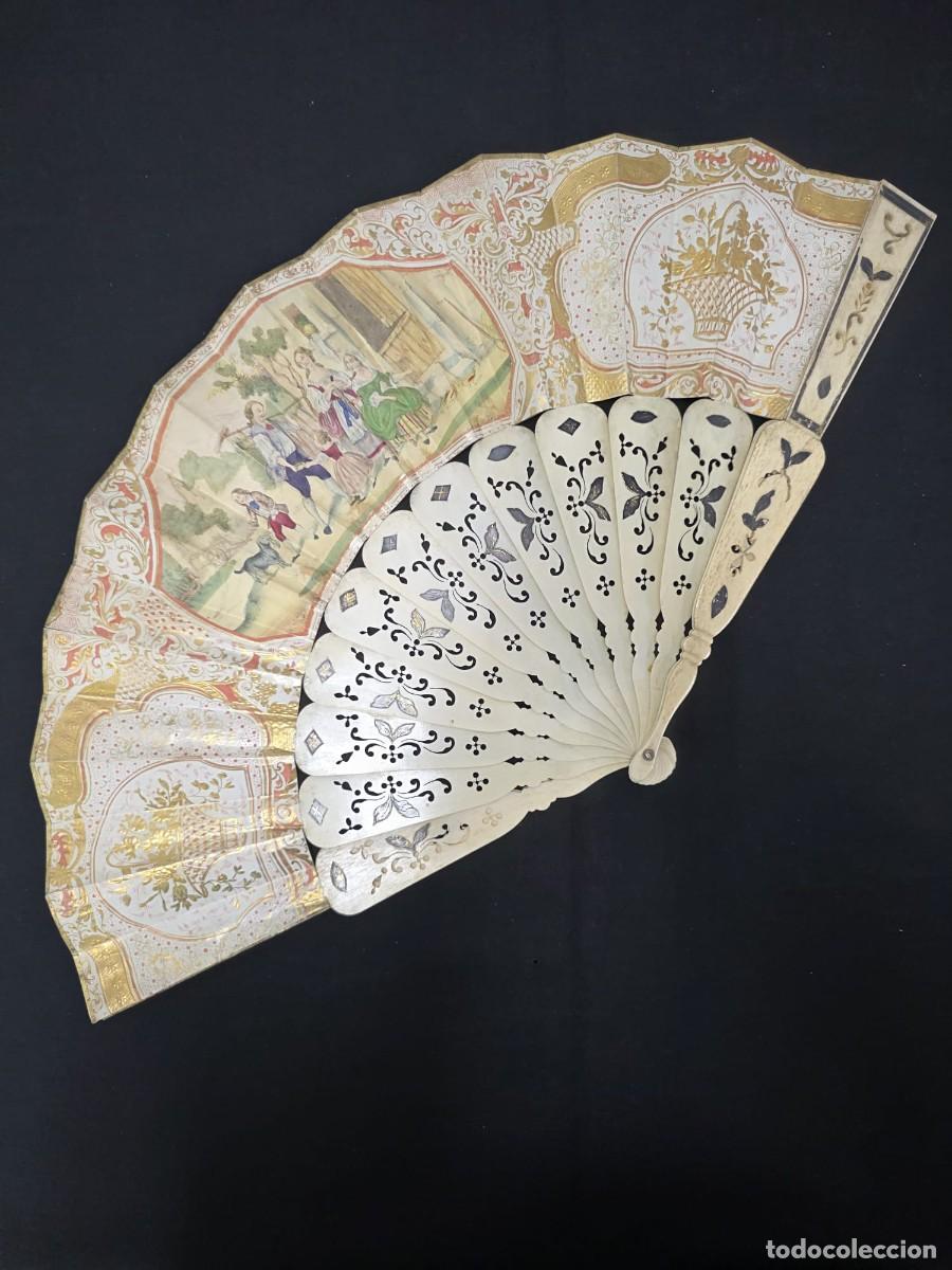 Antig&uuml;edades: ABANICO CON ESCENA COSTUMBRISTA - Foto 5