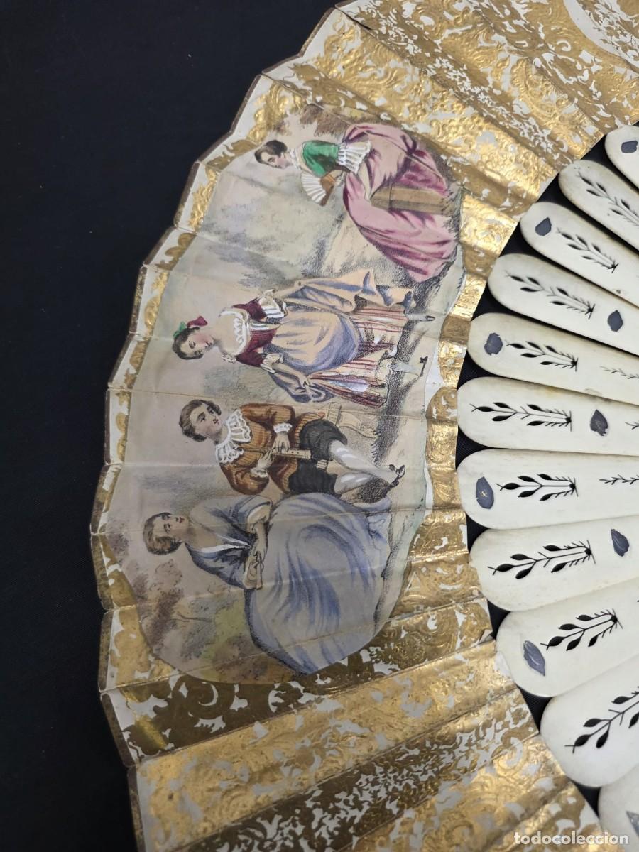 Antig&uuml;edades: ABANICO ESCENA ROM&Aacute;NTICA - Foto 6