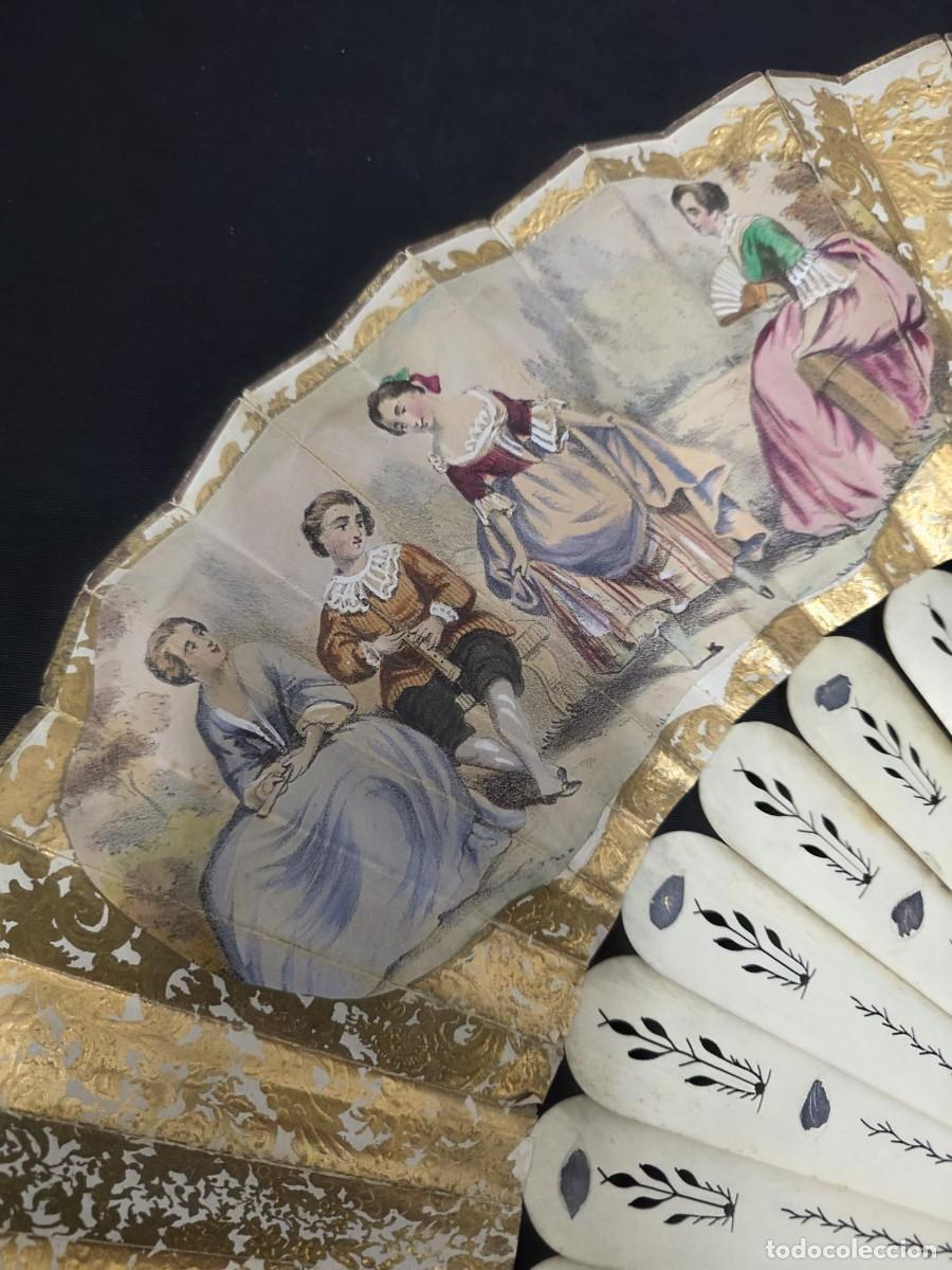 Antig&uuml;edades: ABANICO ESCENA ROM&Aacute;NTICA - Foto 7