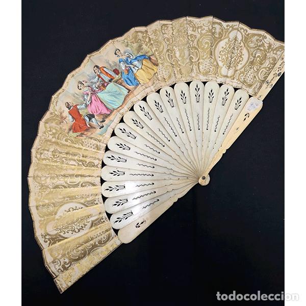 Antig&uuml;edades: ABANICO ESCENA ROM&Aacute;NTICA - Foto 8