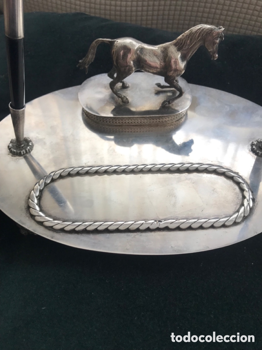 Antig&uuml;edades: Escriban&iacute;a de plata con caballo - Foto 4
