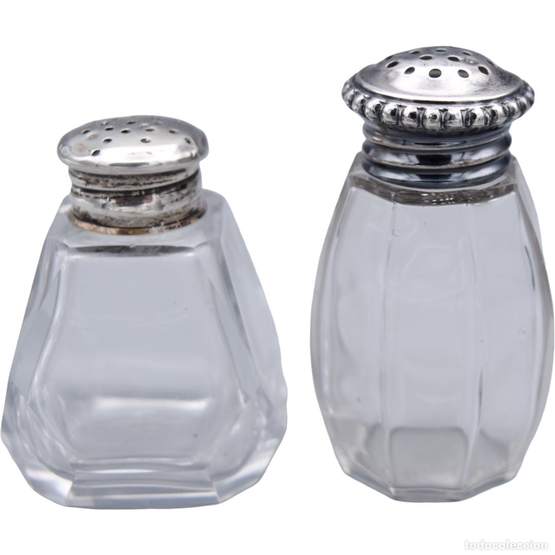 Antig&uuml;edades: Saleros de plata y cristal - Foto 1