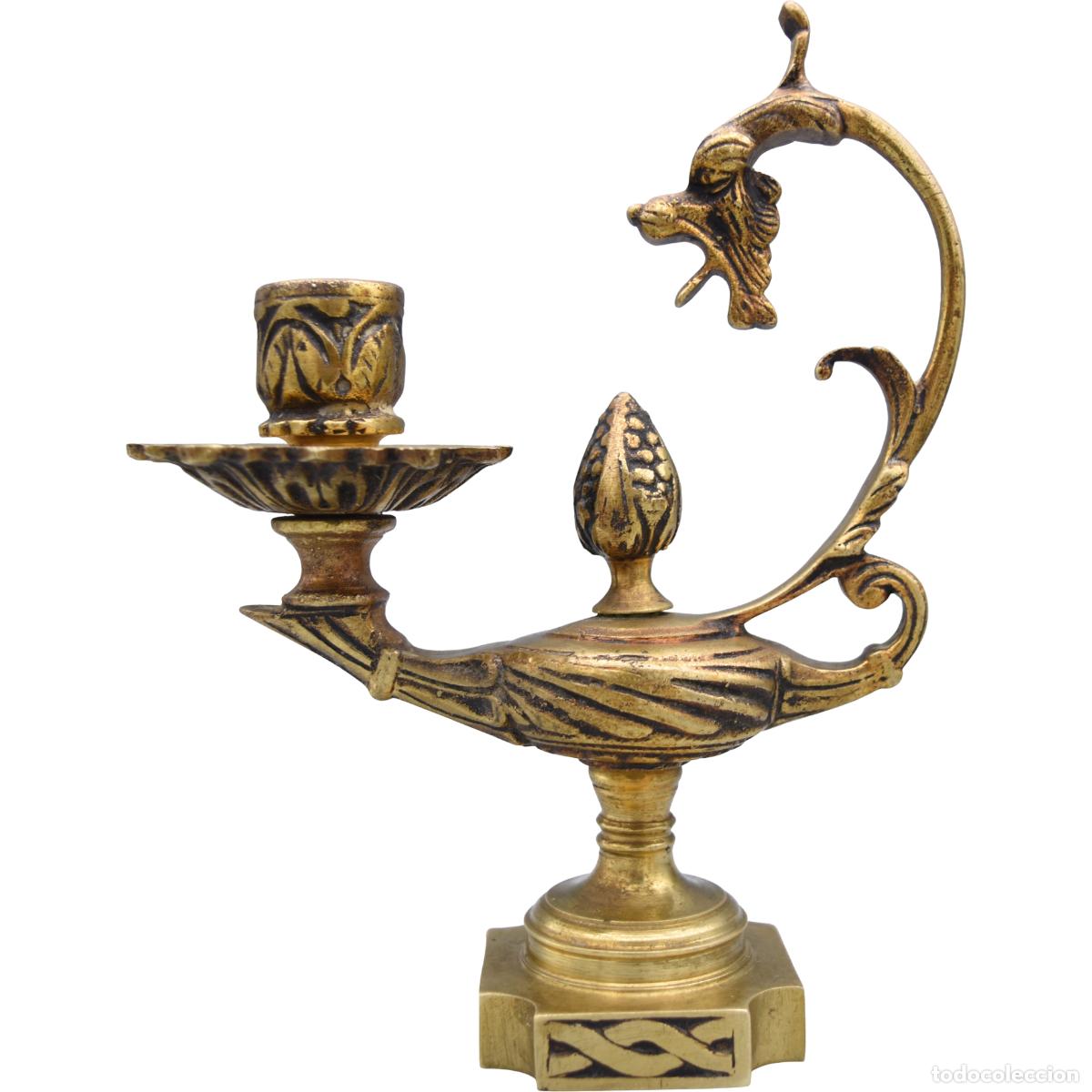Antig&uuml;edades: Candelero aladino - Bronce - Foto 1