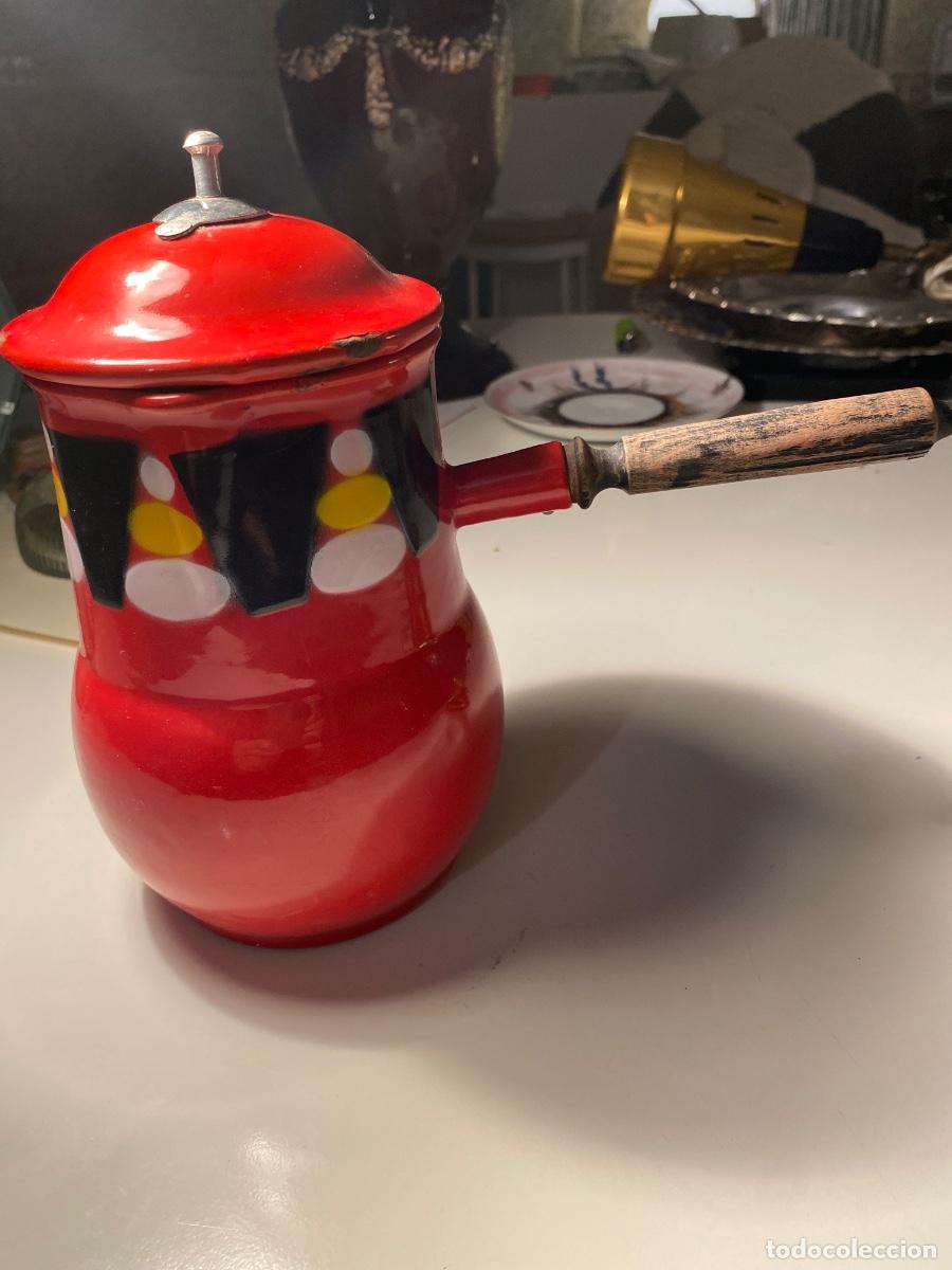 Antig&uuml;edades: Chocolatera porcelana esmaltada - Foto 1