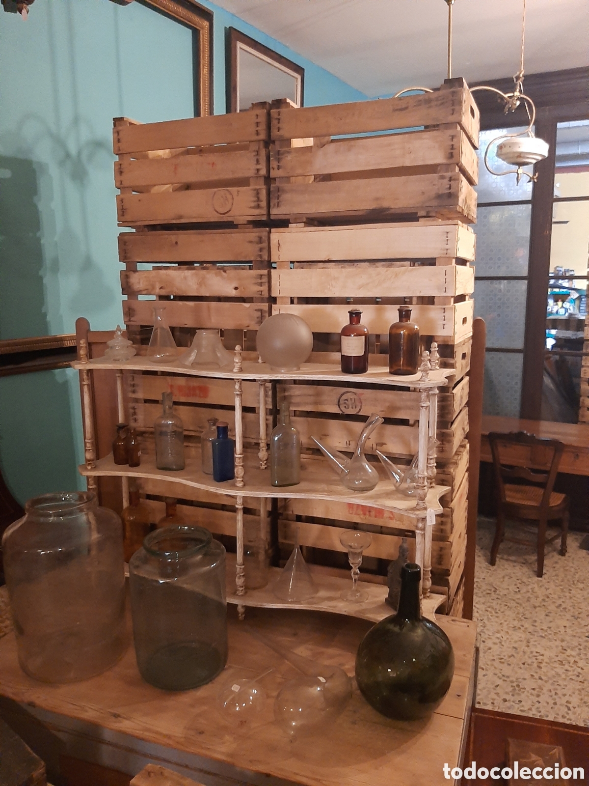 Antig&uuml;edades: Lote 10 cajas de fruta madera - Foto 3