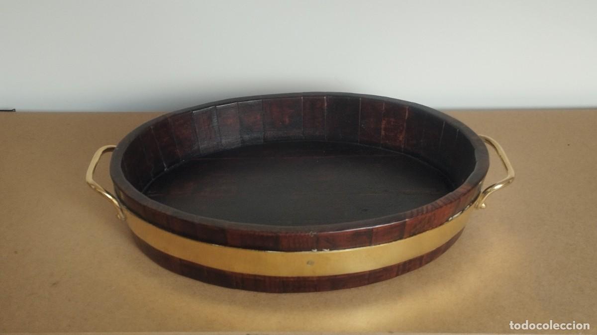 Antig&uuml;edades: Bandeja - Centro de Mesa de Madera de Roble // jrsanchezantiques - Foto 3