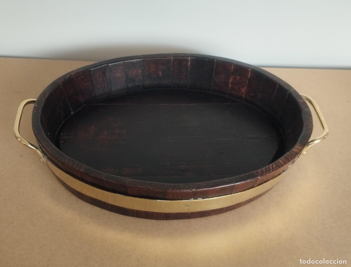 Antig&uuml;edades: Bandeja - Centro de Mesa de Madera de Roble // jrsanchezantiques - Foto 4