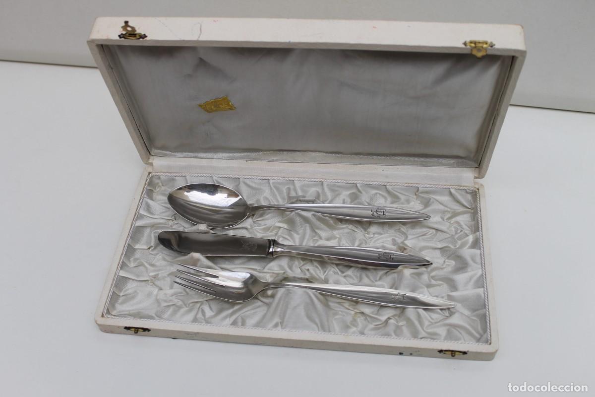 Antig&uuml;edades: CUBIERTOS DE PLATA DE 1&ordf; COMUNION- A&Ntilde;OS 60