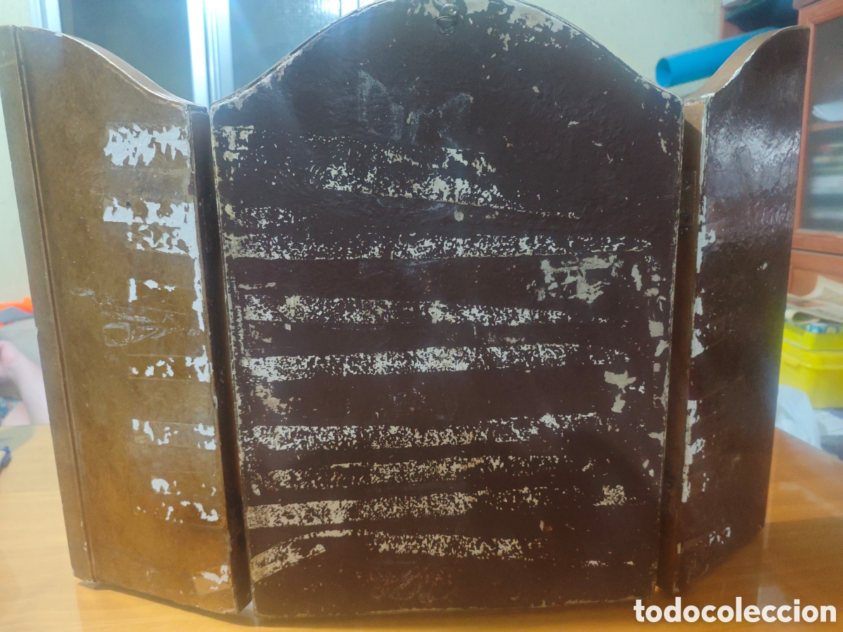 Antig&uuml;edades: Triptico Religioso Sagrado Coraz&oacute;n de Jes&uacute;s. - Foto 6