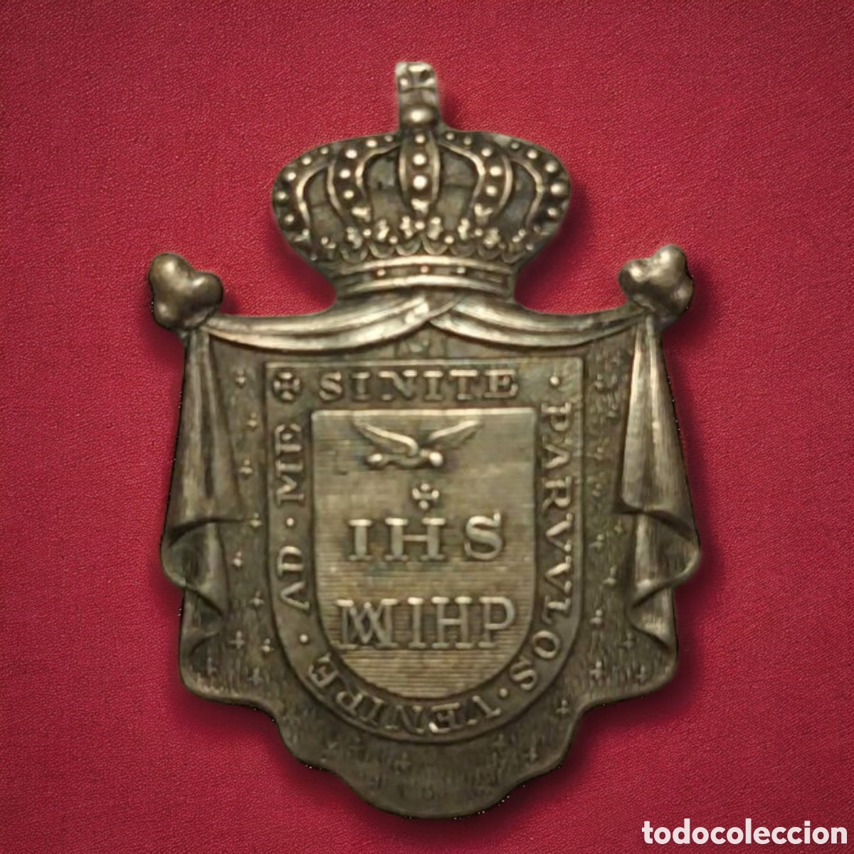 Antig&uuml;edades: MEDALLA DE PLATA ESCUDO RELIGIOSO - Foto 1