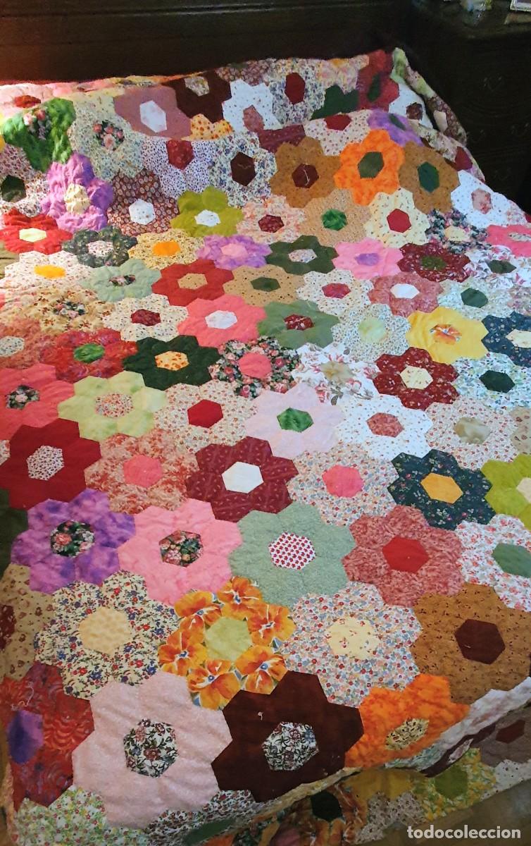 Antig&uuml;edades: Colcha patchwork handmade - Foto 4