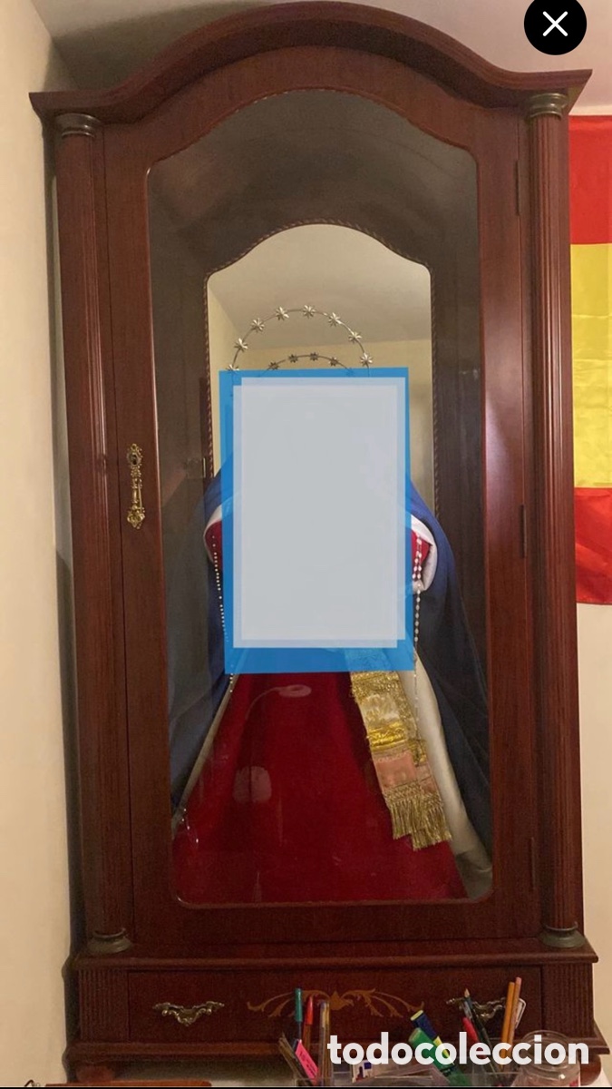 Antig&uuml;edades: Vitrina de madera y cristal - Foto 1