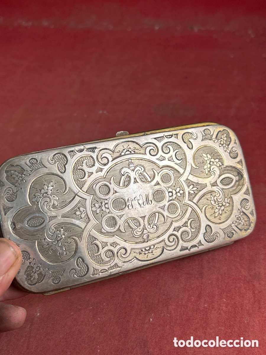 Antig&uuml;edades: ESTUCHE ANTIGUO PLATA CON DECORACION - Foto 2