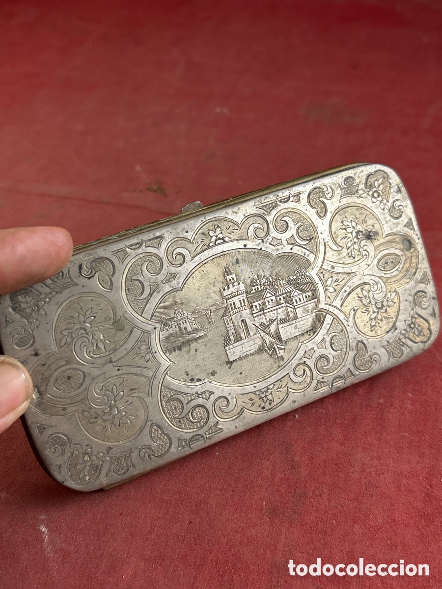 Antig&uuml;edades: ESTUCHE ANTIGUO PLATA CON DECORACION - Foto 1