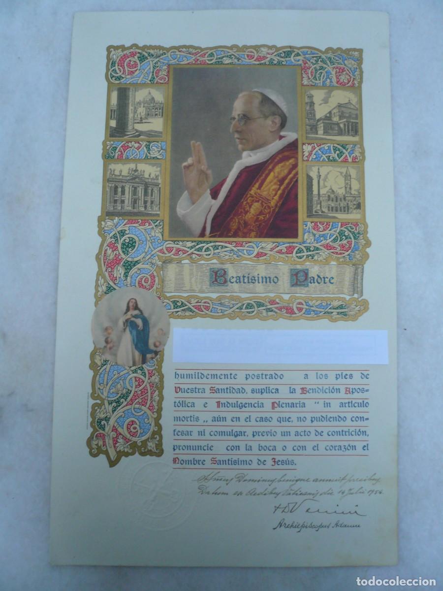 Antig&uuml;edades: BENDICI&Oacute;N APOST&Oacute;LICA DE P&Iacute;O XII - Foto 1