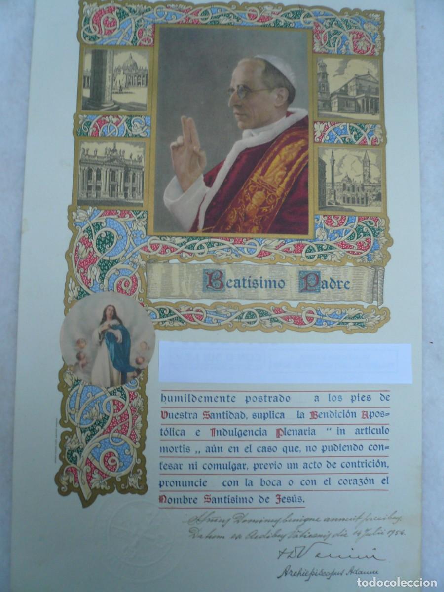 Antig&uuml;edades: BENDICI&Oacute;N APOST&Oacute;LICA DE P&Iacute;O XII - Foto 8