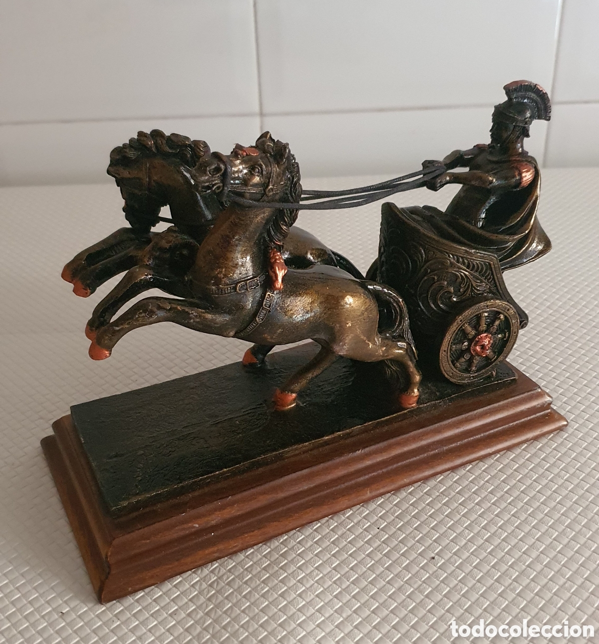 Antig&uuml;edades: Cuadriga Romana Bronce Metal - Foto 3