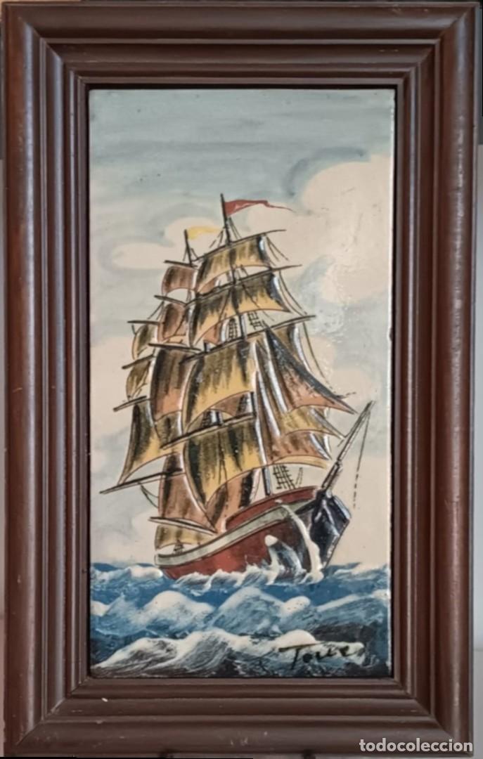 Antig&uuml;edades: CUADRO DE AZULEJO HECHO A MANO - Foto 2